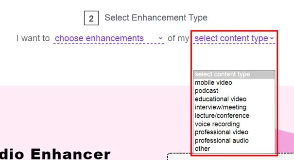 Select the Content Type